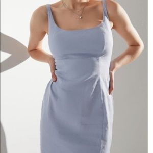 Baby-blue UO Winona Linen Mini Dress